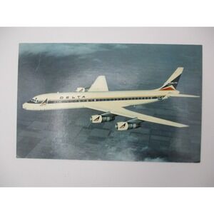Vintage Delta Air Lines‎ Douglas DC-8 Fanjet Postcard 1971 Postmarked Aviation